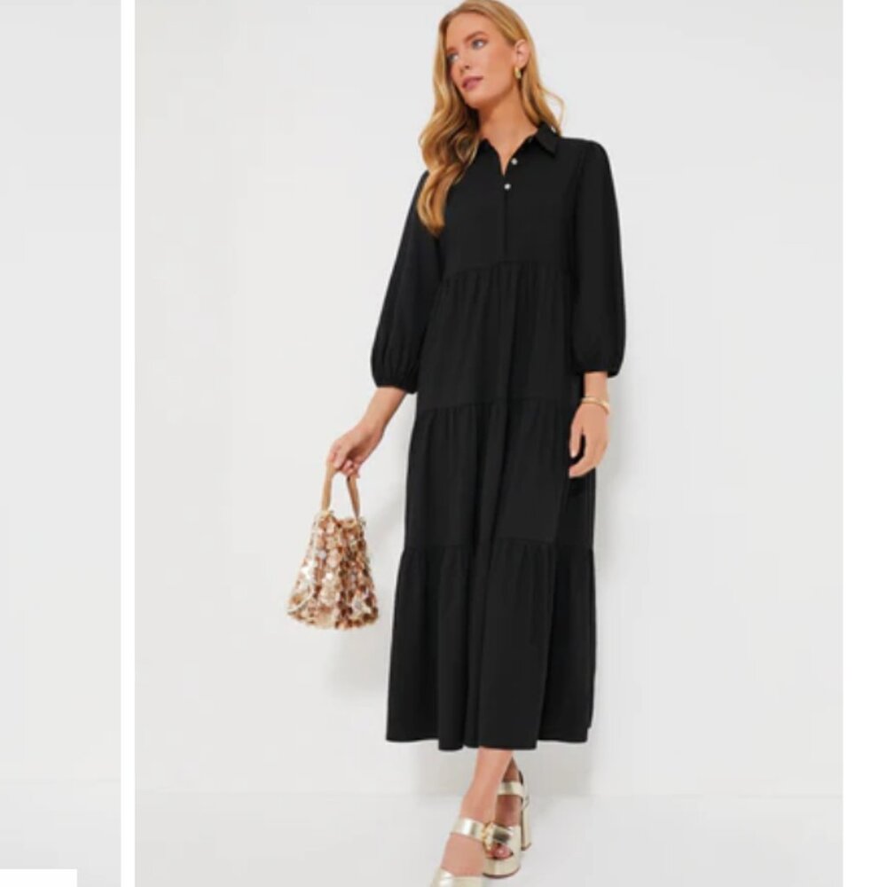 NWT - Tuckernuck – Pomander Place Black Crepe Mabel Maxi Dress